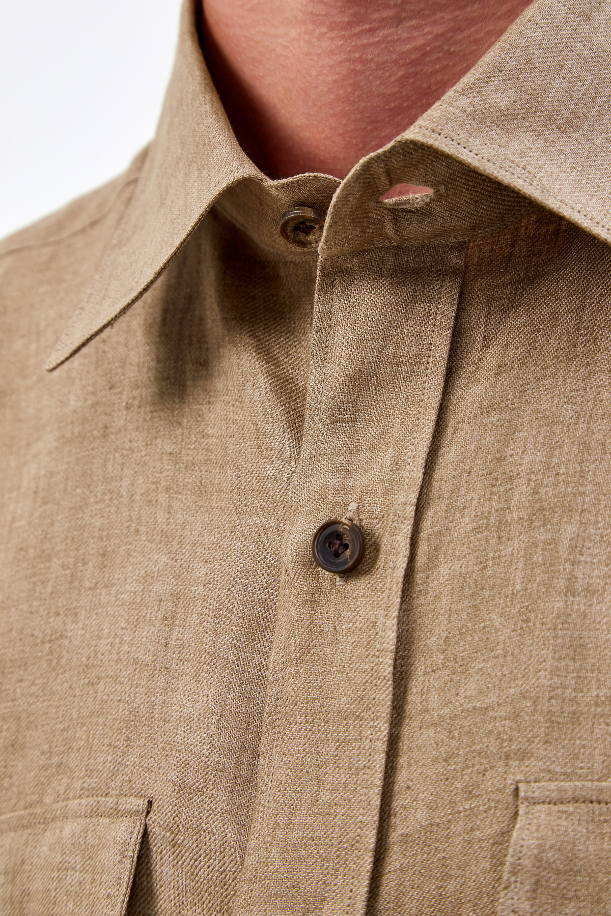 Льняная рубашка из коллекции Platinum с карманами ELEVENTY, цвет коричневый, размер 52;54 - фото 4