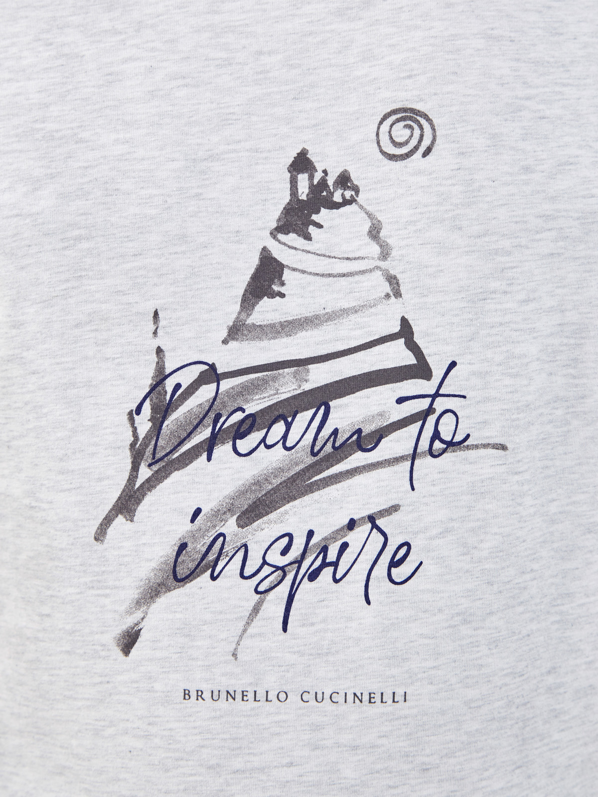 Хлопковая футболка с сезонным принтом Dream To Inspire BRUNELLO CUCINELLI, цвет серый, размер 52;54;56;58;46 - фото 5
