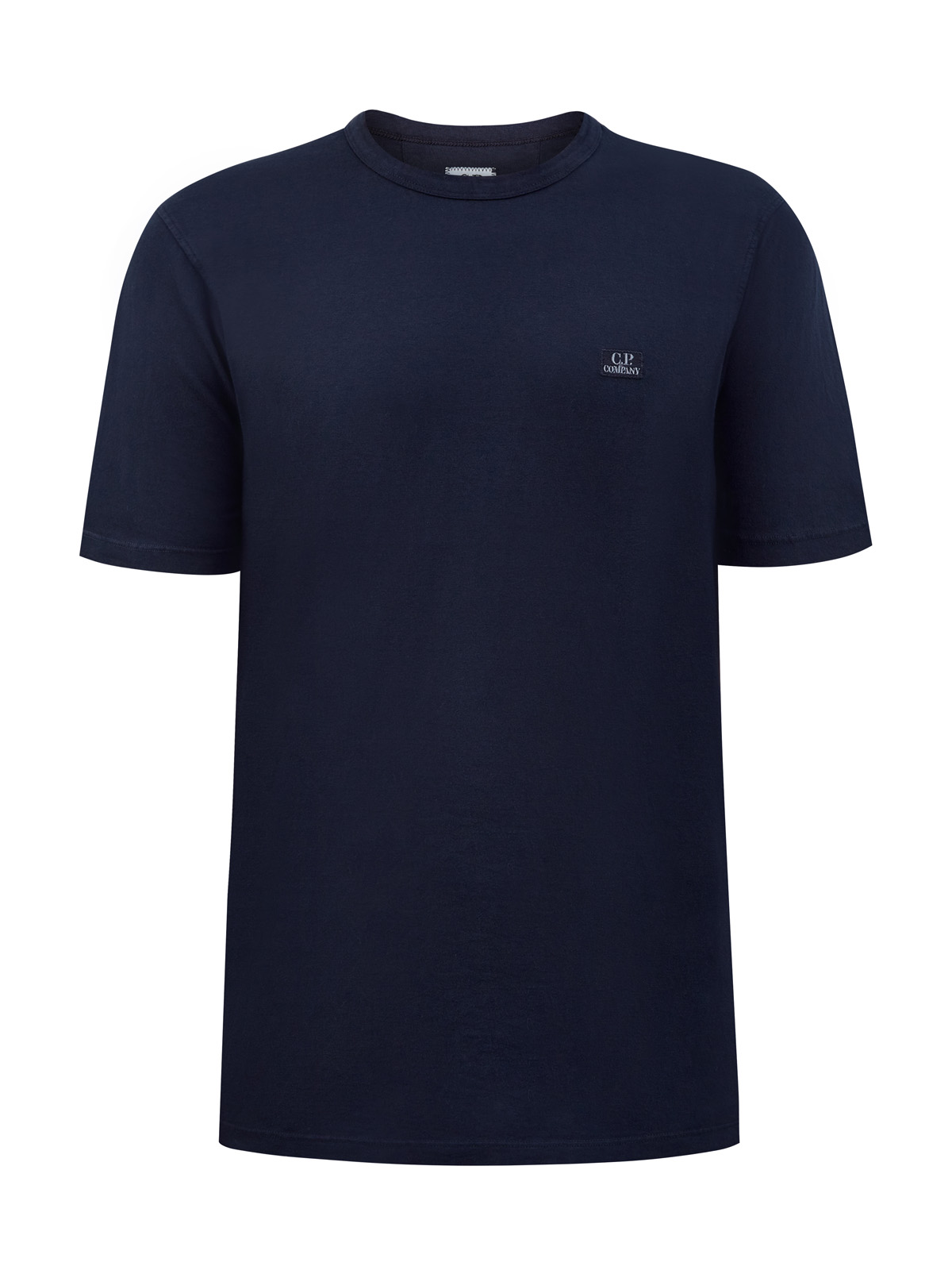 Минималистичная футболка из джерси с вышитым патчем C.P.COMPANY, цвет синий, размер 48;50;52;54;46 - фото 1