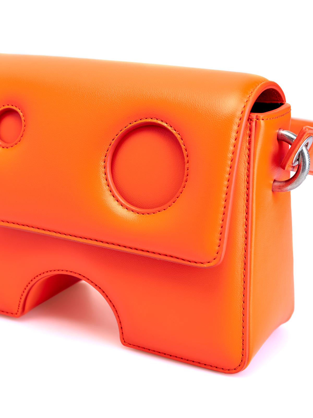 Эффектная сумка Burrow из гладкой матовой кожи OFF-WHITE, цвет оранжевый, размер 40.5;41;41.5;42;42.5;43;43.5;44 - фото 6