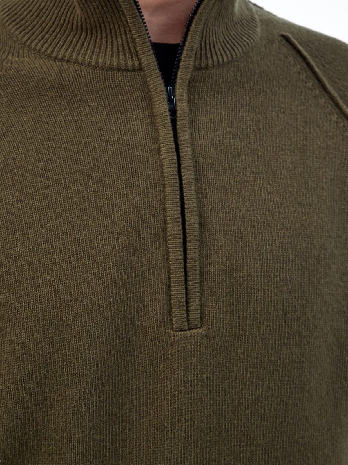 Шерстяной свитер с фактурными швами и застежкой на молнию C.P.COMPANY, цвет зеленый, размер L;XL;2XL;M - фото 5