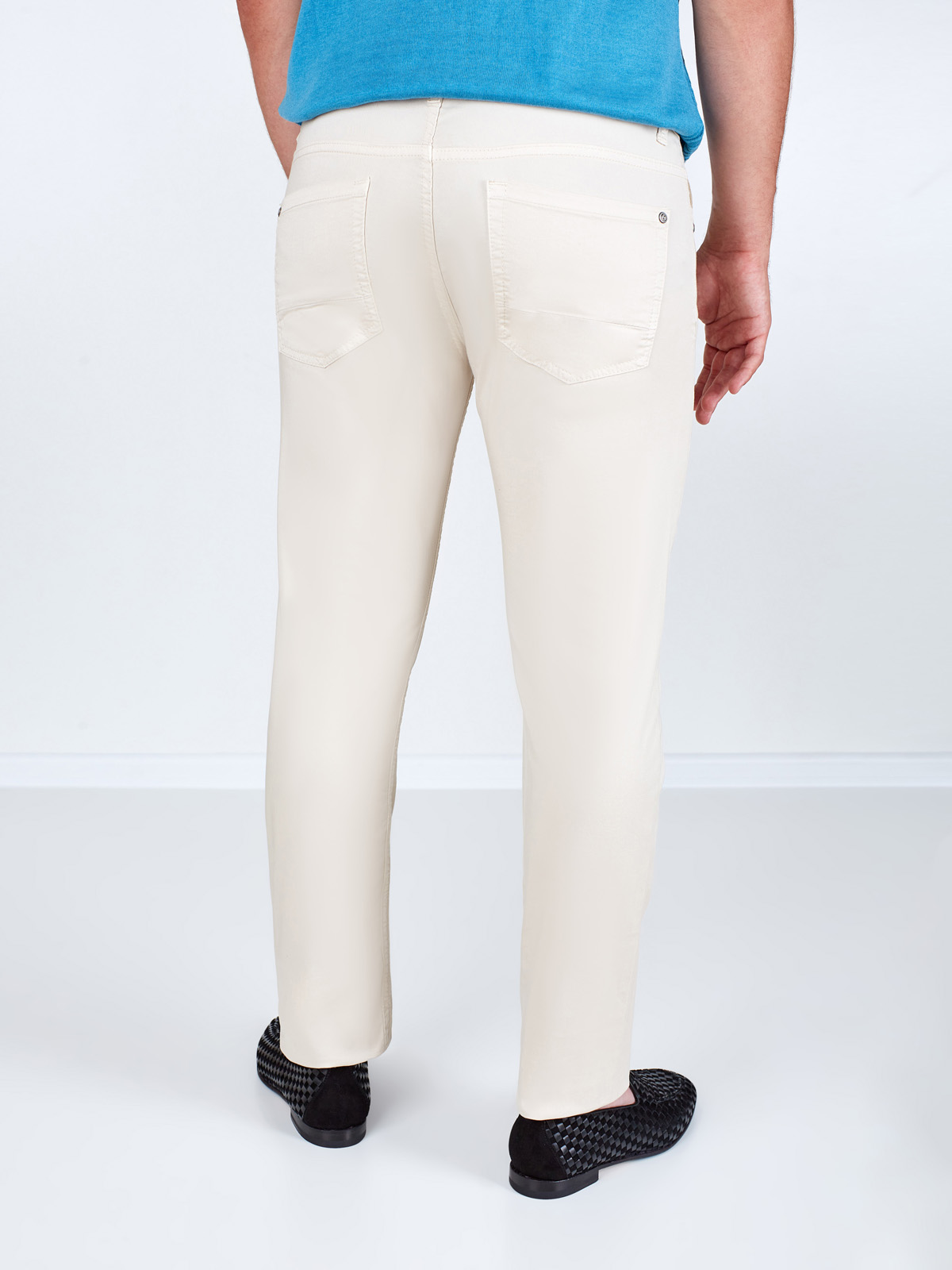 Хлопковые брюки прямого кроя с вышитой символикой и карманами LA MARTINA, цвет бежевый - фото 4