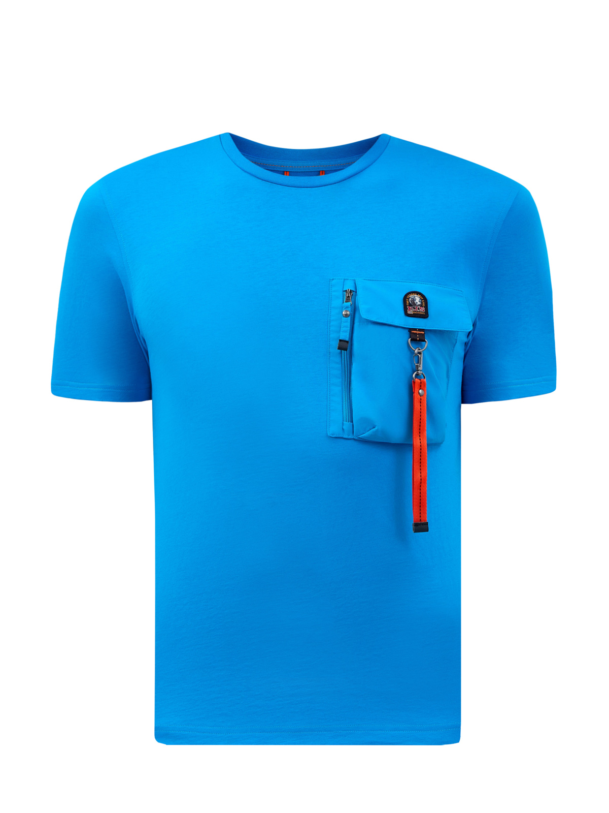 Хлопковая футболка Mojave с деталями из нейлоновой микрофибры PARAJUMPERS, цвет синий, размер M - фото 1