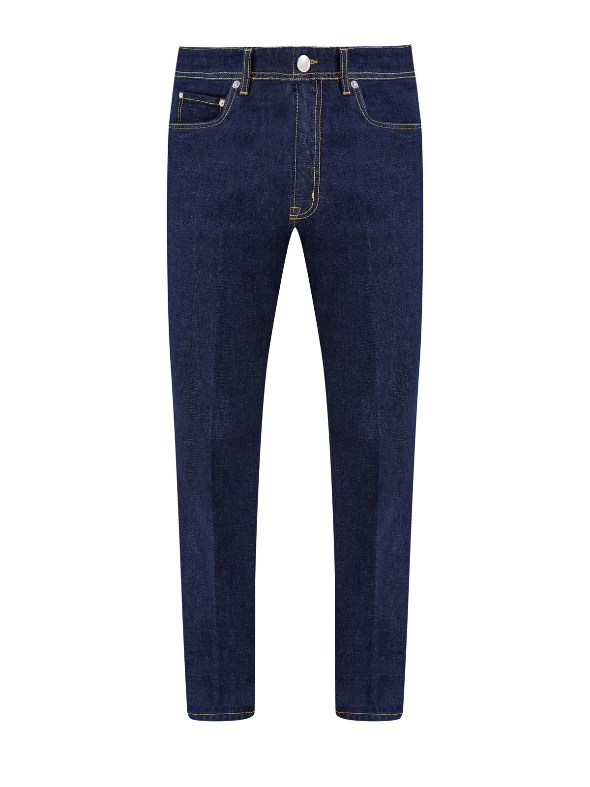 

Джинсы Regular Fit с контрастной прострочкой и нашивкой из кожи, Синий, Джинсы Regular Fit с контрастной прострочкой и нашивкой из кожи