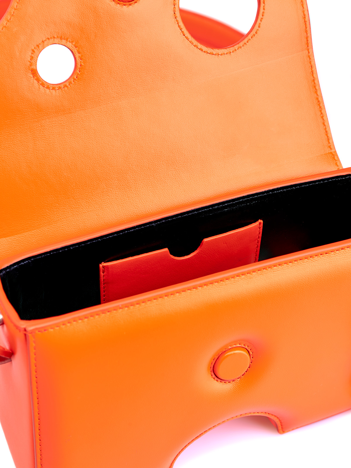Эффектная сумка Burrow из гладкой матовой кожи OFF-WHITE, цвет оранжевый, размер 40.5;41;41.5;42;42.5;43;43.5;44 - фото 7