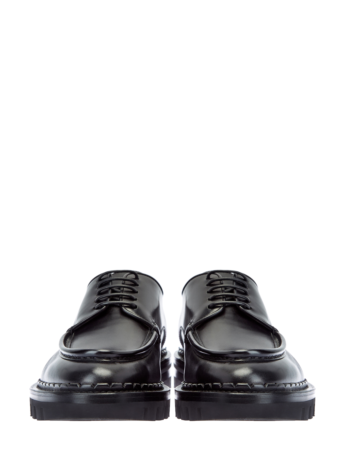 Ботинки-дерби из гладкой полированной кожи SANTONI, цвет черный, размер 36.5;37.5;40;39.5 - фото 6