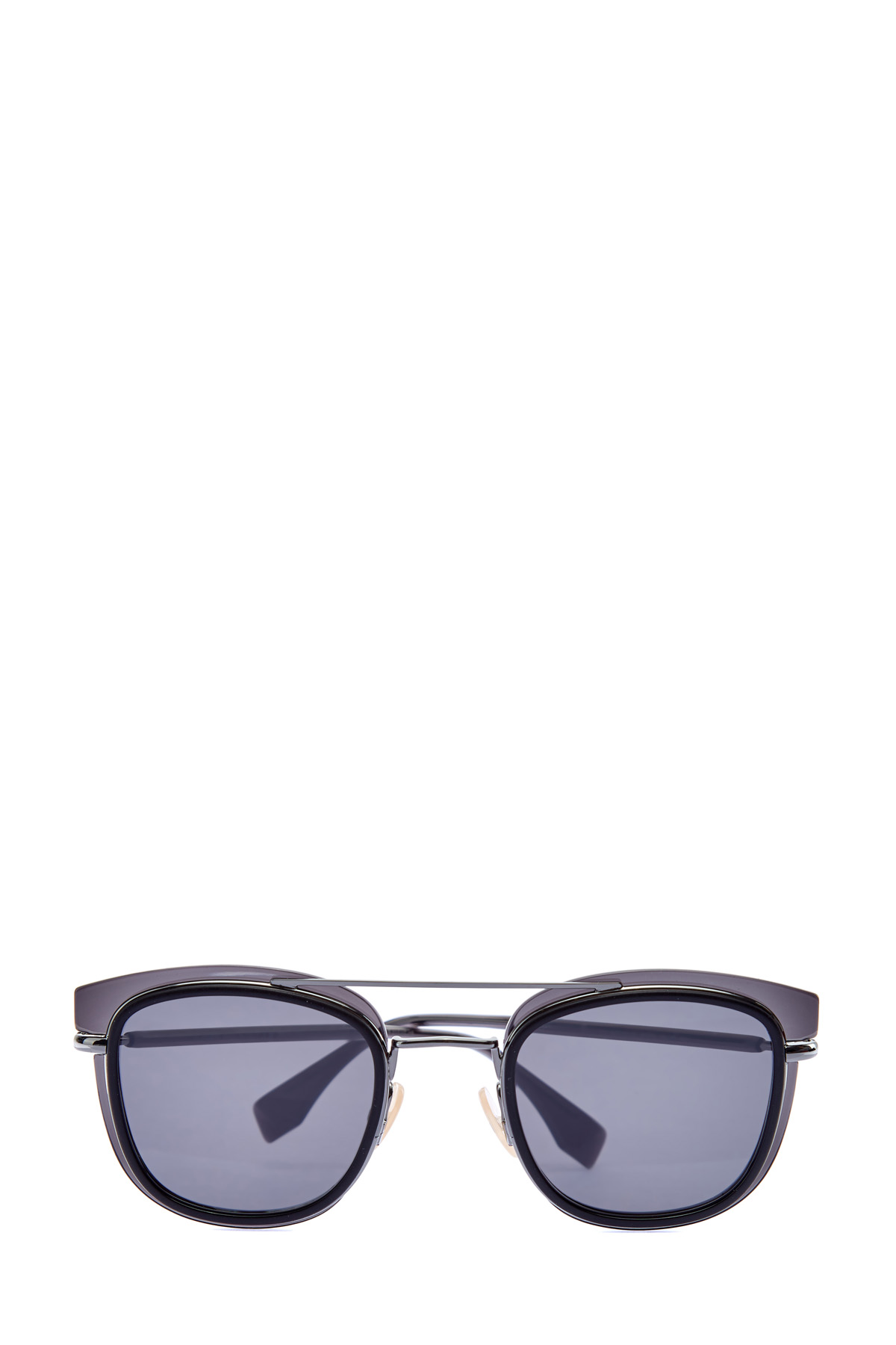 Очки в квадратной трехслойной оправе FENDI (sunglasses), цвет черный, размер XL - фото 1