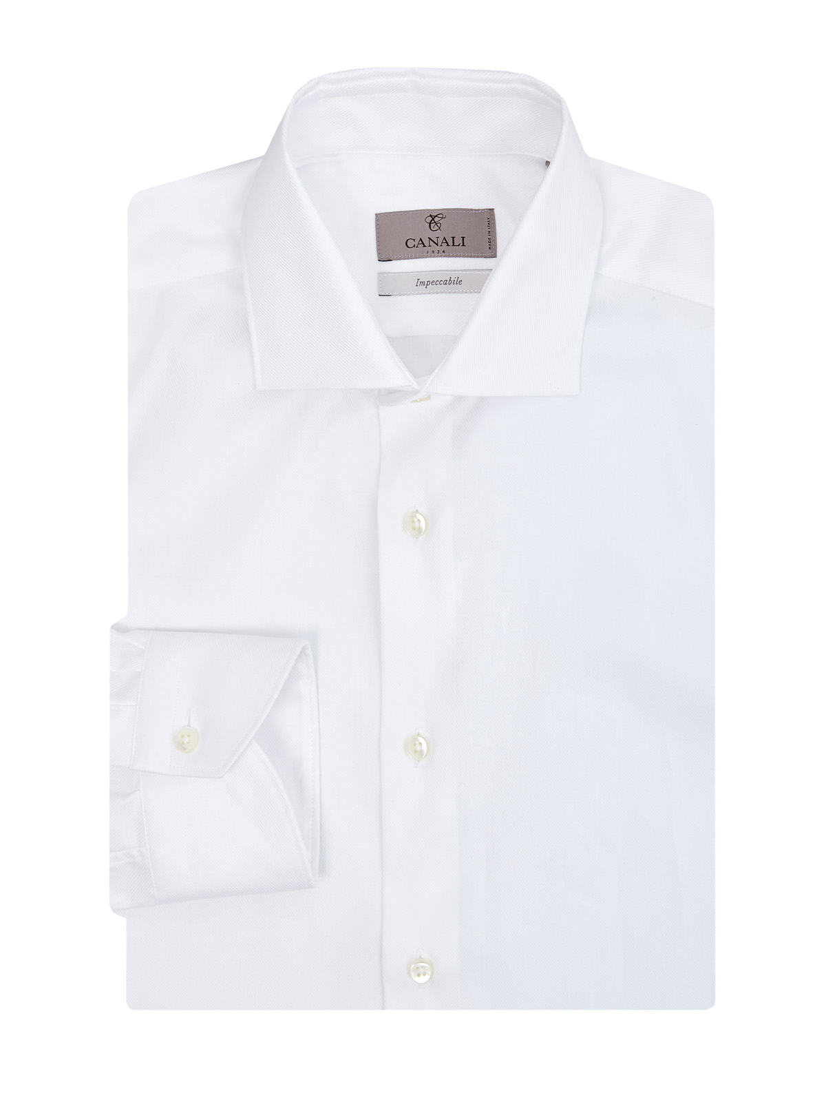 Классическая рубашка из хлопкового поплина Impeccabile CANALI, цвет белый, размер 52;56 - фото 1