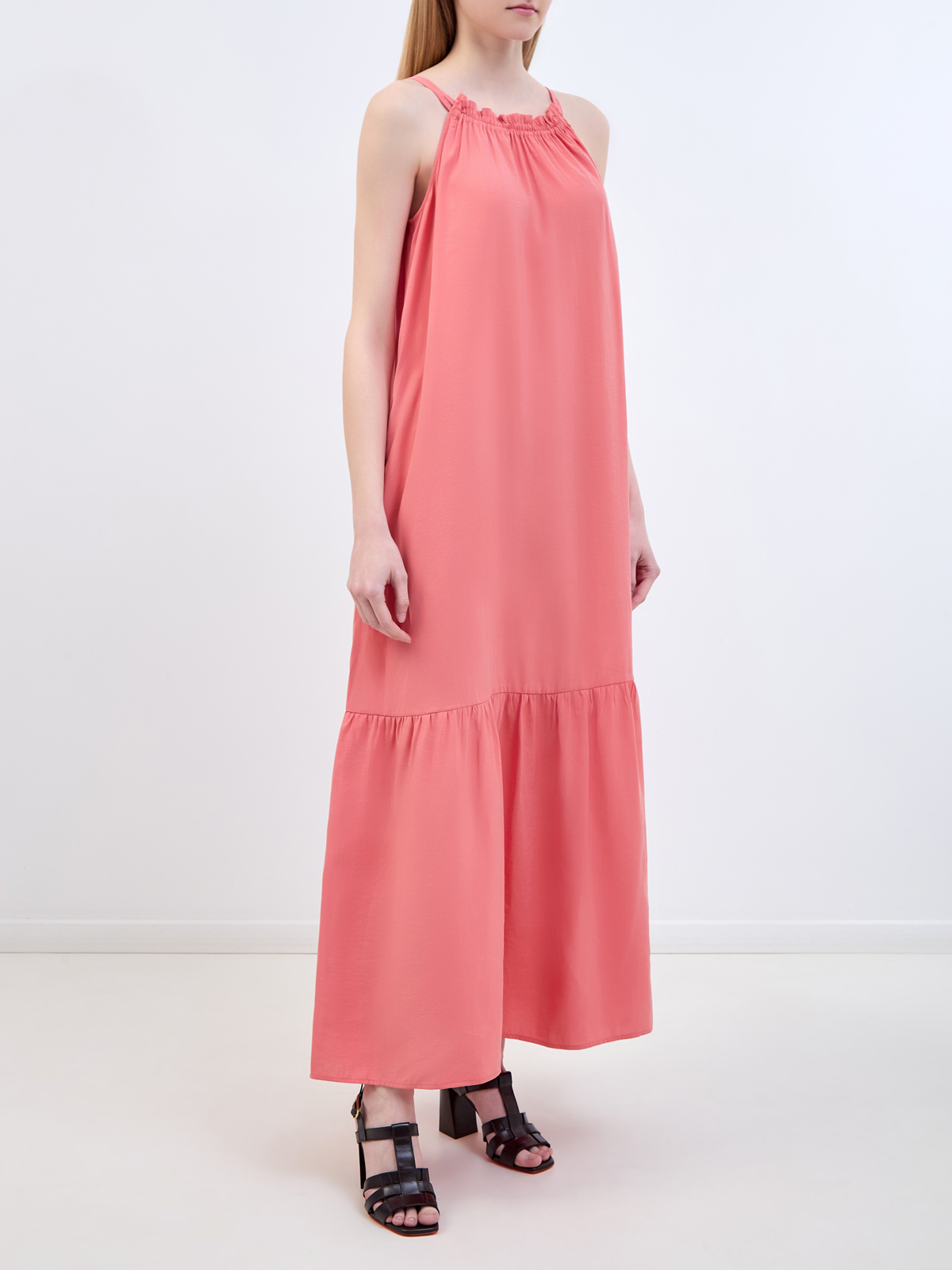 Свободное платье-сарафан из струящегося модала с карманами PESERICO, цвет розовый, размер 40;42;44 - фото 3