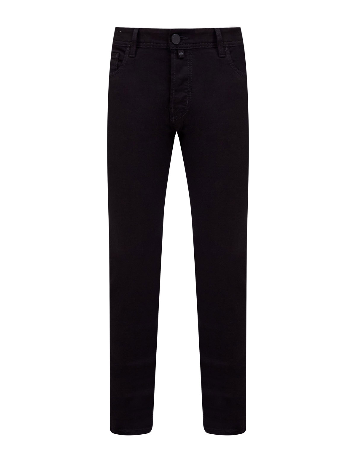 

Джинсы Bard Slim из эластичного денима с кожаной нашивкой, Черный, Джинсы Bard Slim из эластичного денима с кожаной нашивкой