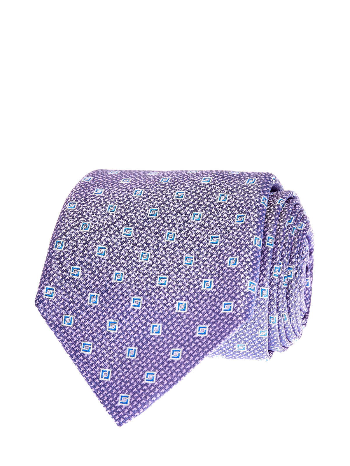 Галстук из шелкового жаккарда с вышивкой ручной работы CANALI, цвет фиолетовый, размер M