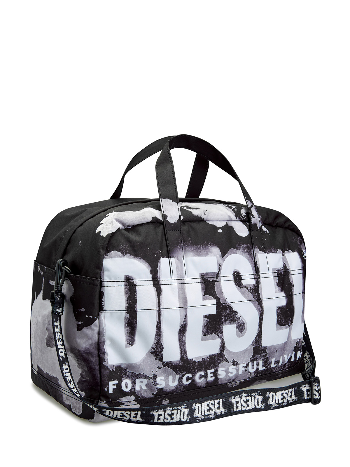 Спортивная сумка Rave Duffle с принтом и съемным ремнем DIESEL, цвет черный, размер 40;41;42;43;44;45 - фото 2