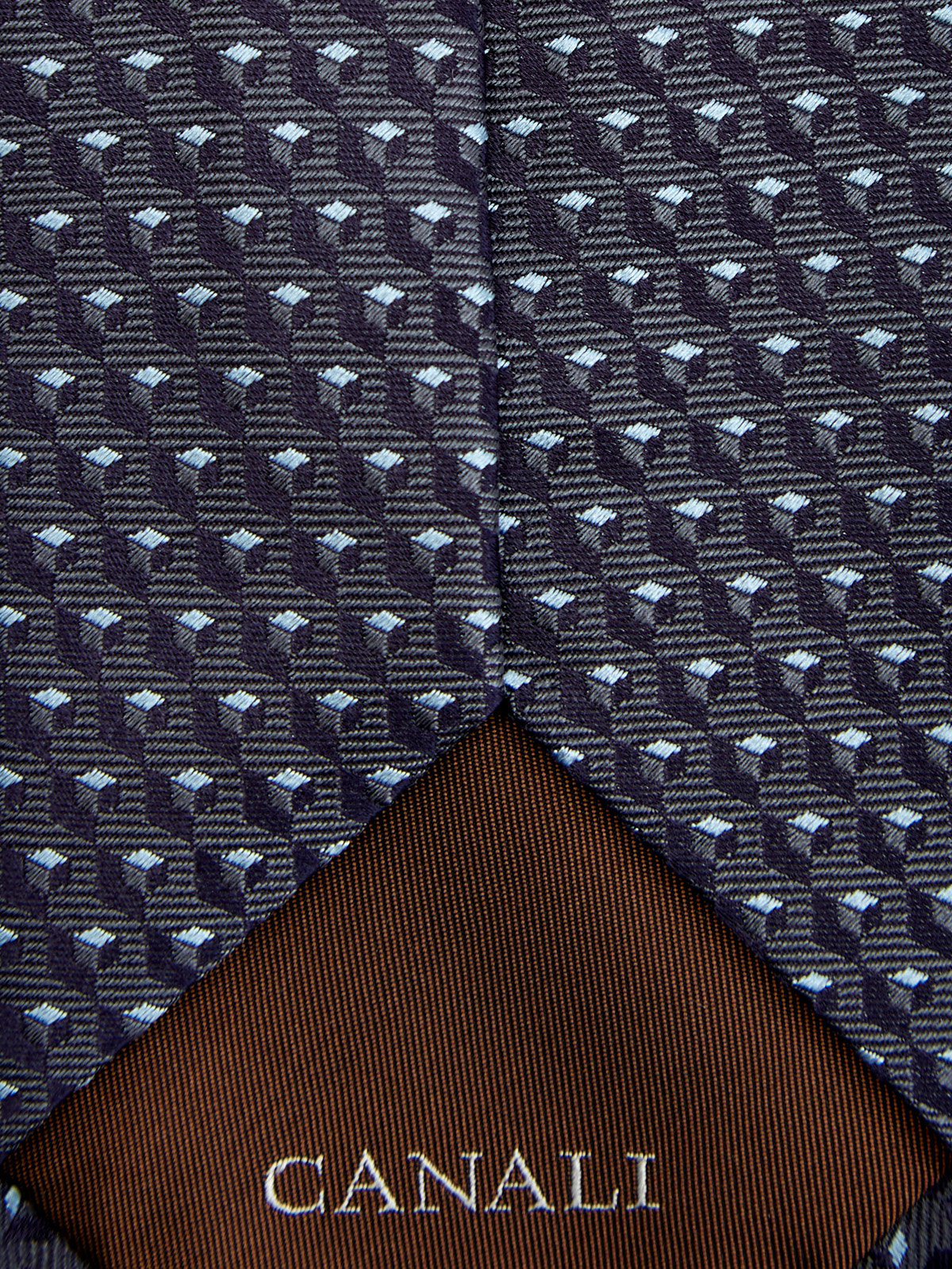 Шелковый галстук с объемным жаккардовым принтом CANALI, цвет серый, размер 50;52;54;56;58;48 - фото 3