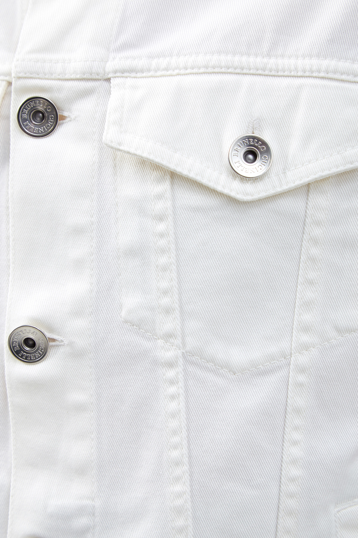 Белая куртка из легкого денима с объемными швами BRUNELLO CUCINELLI, цвет белый, размер 50;54;48 - фото 5