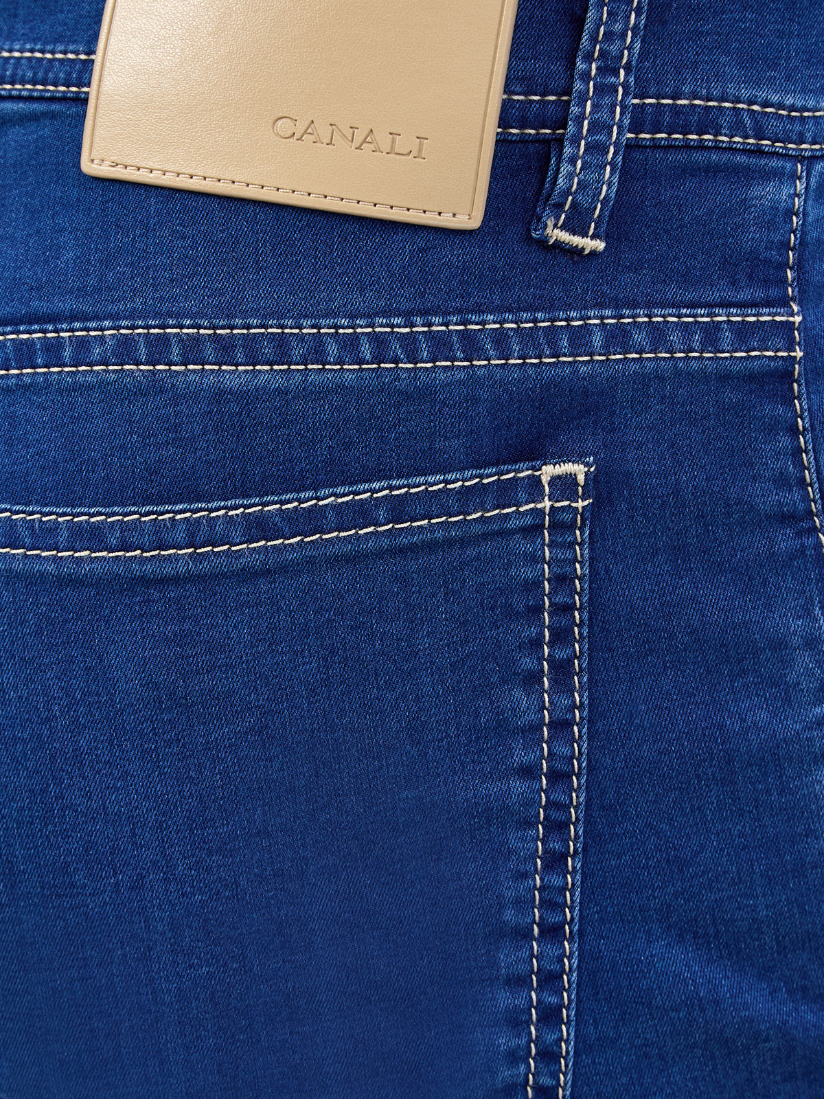 Окрашенные вручную джинсы из лиоцелла с контрастной прострочкой CANALI, цвет синий, размер 50;52;54;56;48 - фото 5