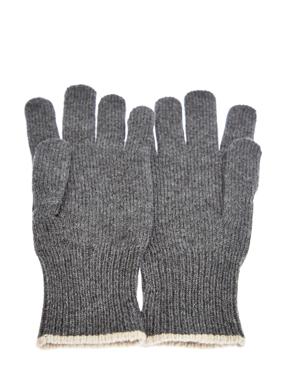 Кашемировые перчатки с меланжевым эффектом BRUNELLO CUCINELLI, цвет серый, размер M;L - фото 2