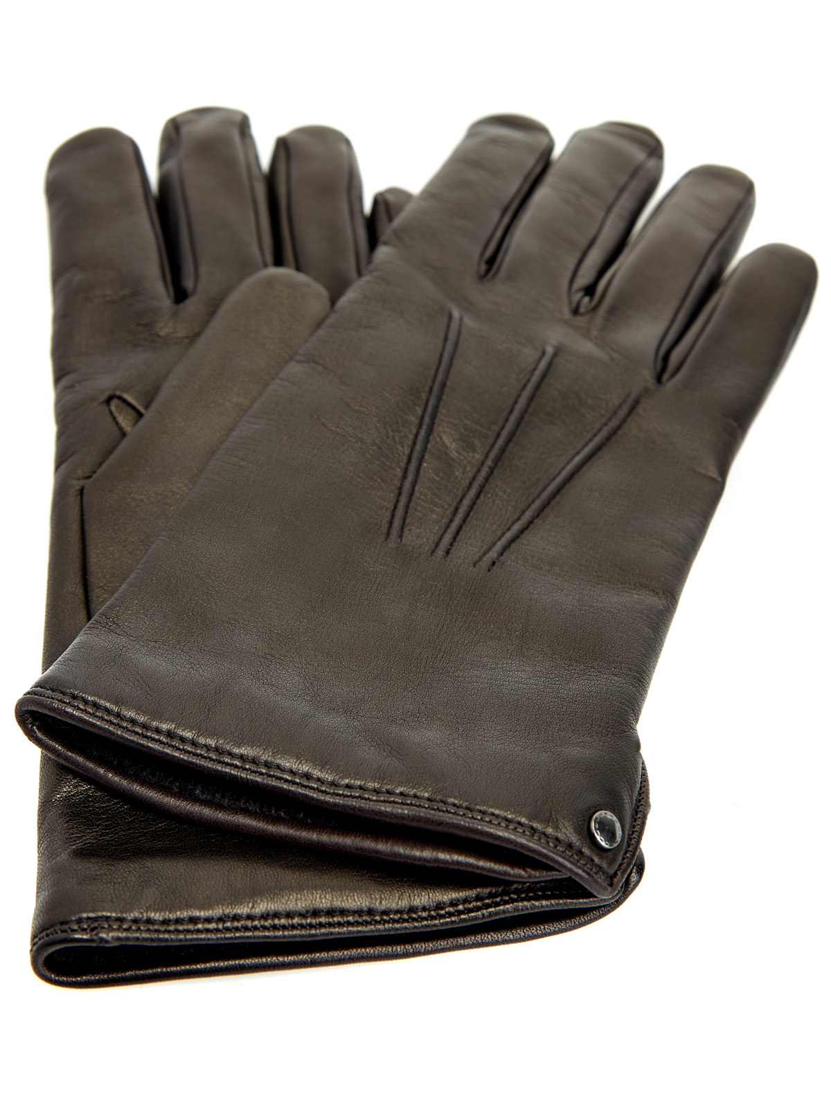 Перчатки ручной работы из мягкой телячьей кожи CANALI, цвет черный, размер M;L - фото 2