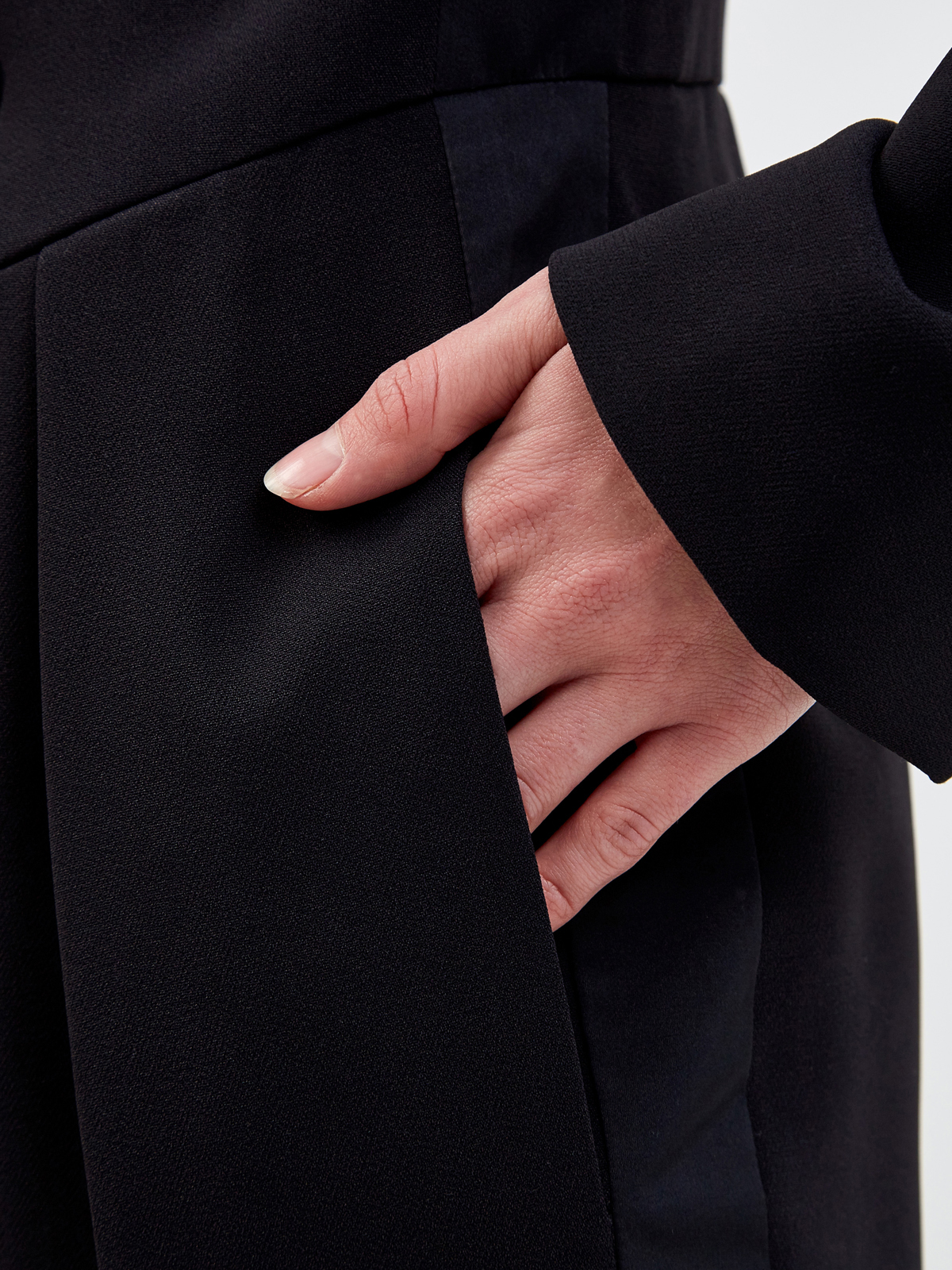 Комбинезон в стиле смокинга из эластичного фризотина REDVALENTINO, цвет черный, размер S;XL - фото 3