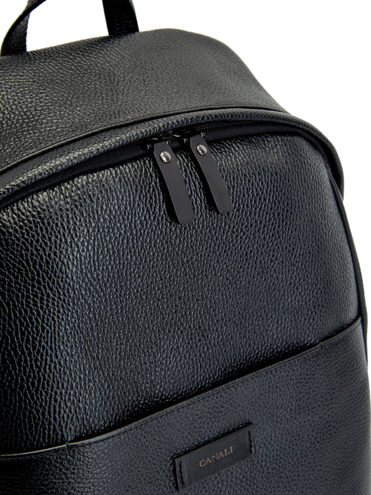 Рюкзак из крупнозернистой телячьей кожи с мембранной спинкой CANALI, цвет черный, размер 52;54;56;50 - фото 6