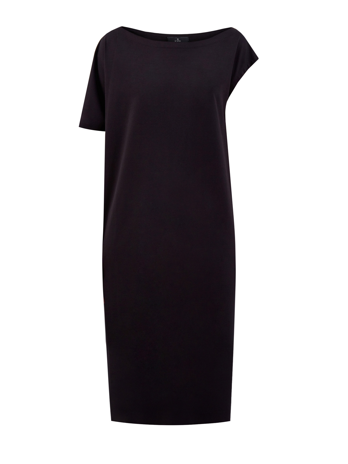 Хлопковое платье в расслабленном стиле с асимметричными рукавами RE VERA, цвет черный, размер M;L;XL;2XL;3XL;S - фото 1