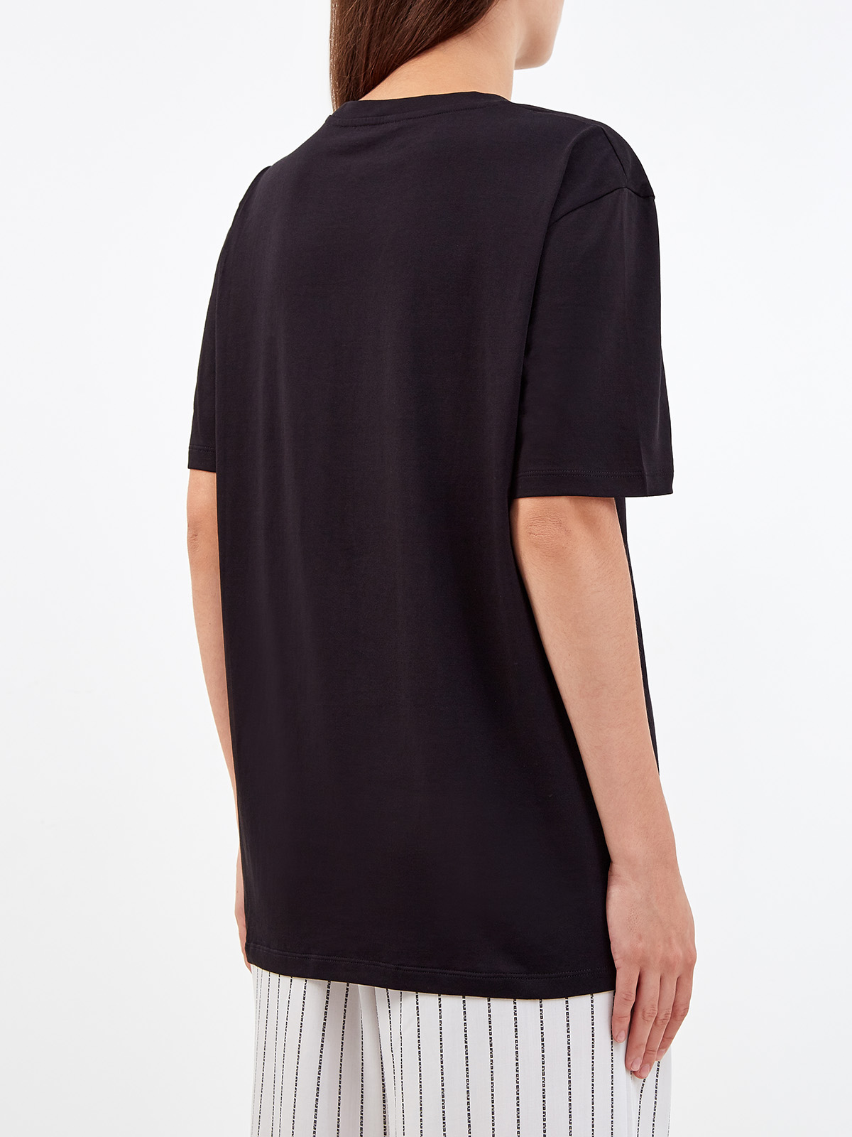 Удлиненная футболка из хлопка с контрастным дизайном ICE PLAY, цвет черный, размер XS;S;M;L - фото 4