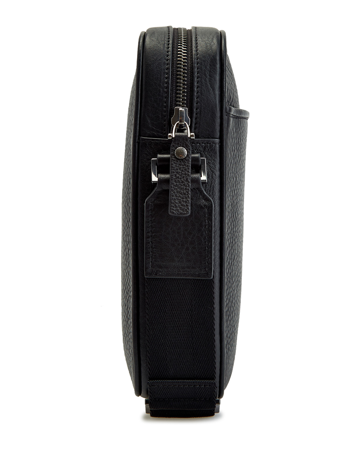 Кожаная сумка-мессенджер с регулируемым плечевым ремнем CANALI, цвет черный, размер 52;54;56;50 - фото 4