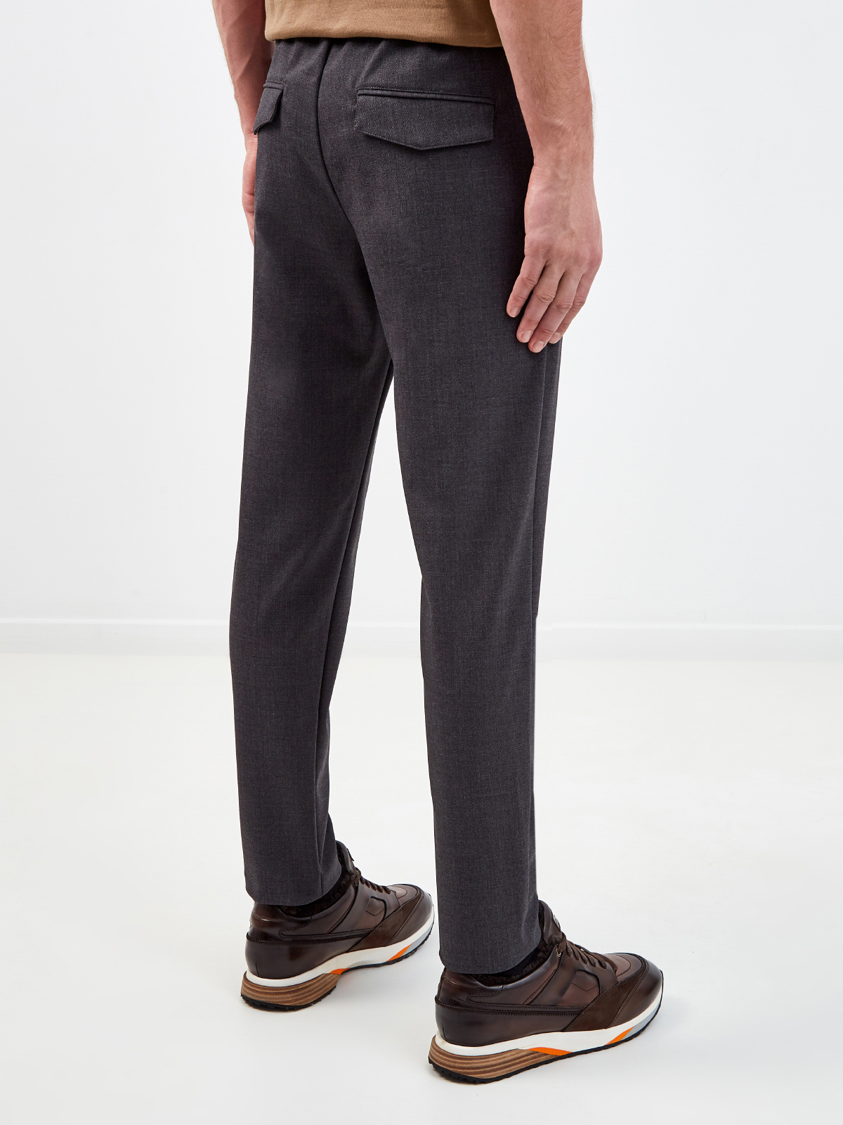 Шерстяные брюки с заложенными складками ELEVENTY, цвет серый, размер 44;48;50;52 - фото 4