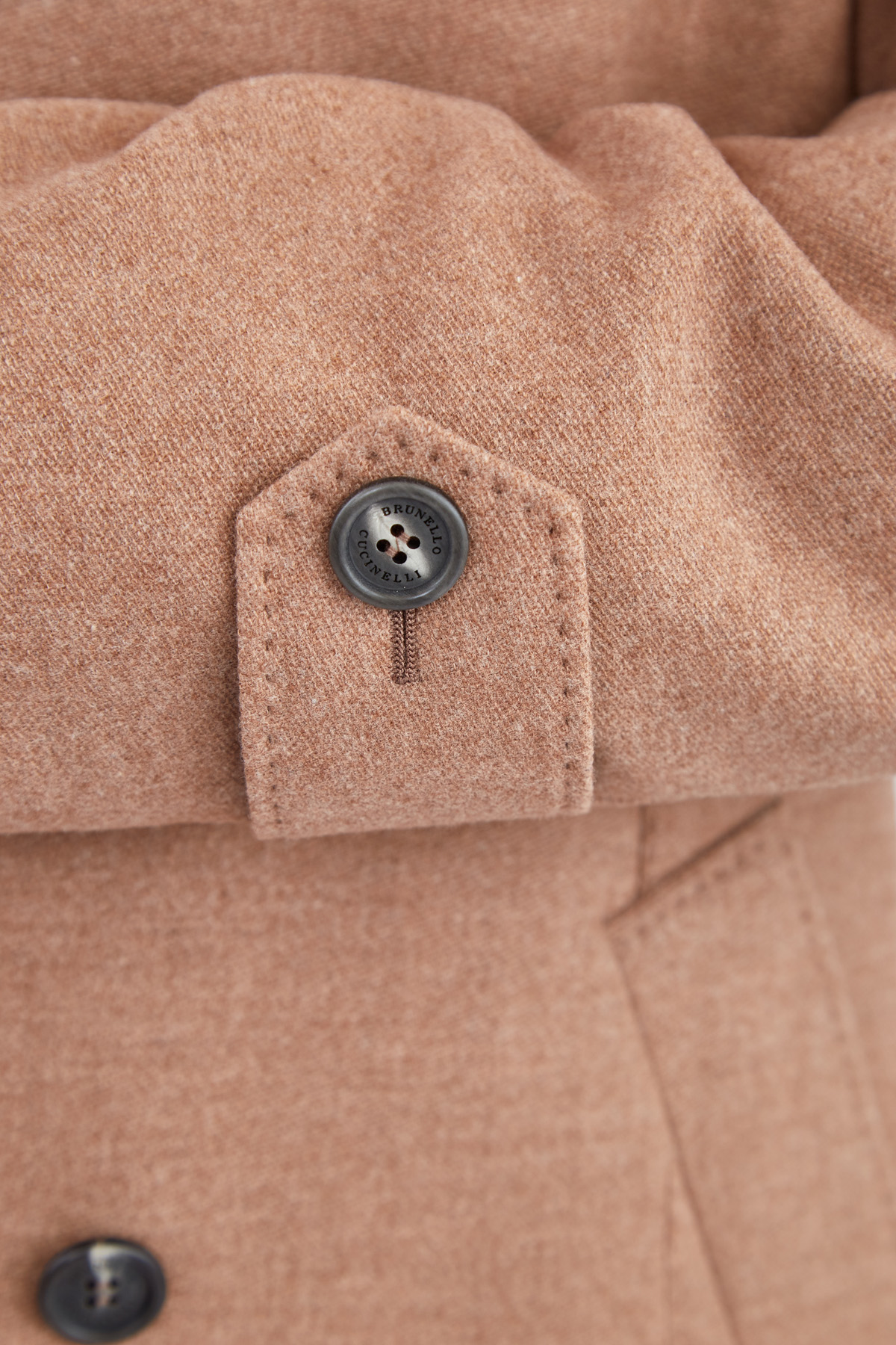 Двустороннее пальто из шерстяной фланели и нейлона Water Resist BRUNELLO CUCINELLI, цвет коричневый, размер 48;50 - фото 7