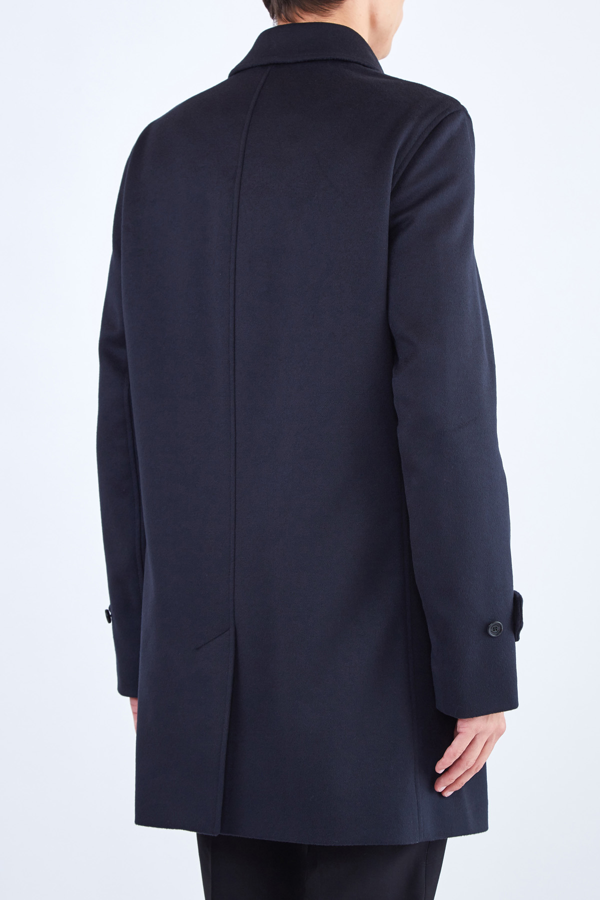 Классическое пальто из шерстяного драпа BURBERRY, цвет синий, размер M;L - фото 4