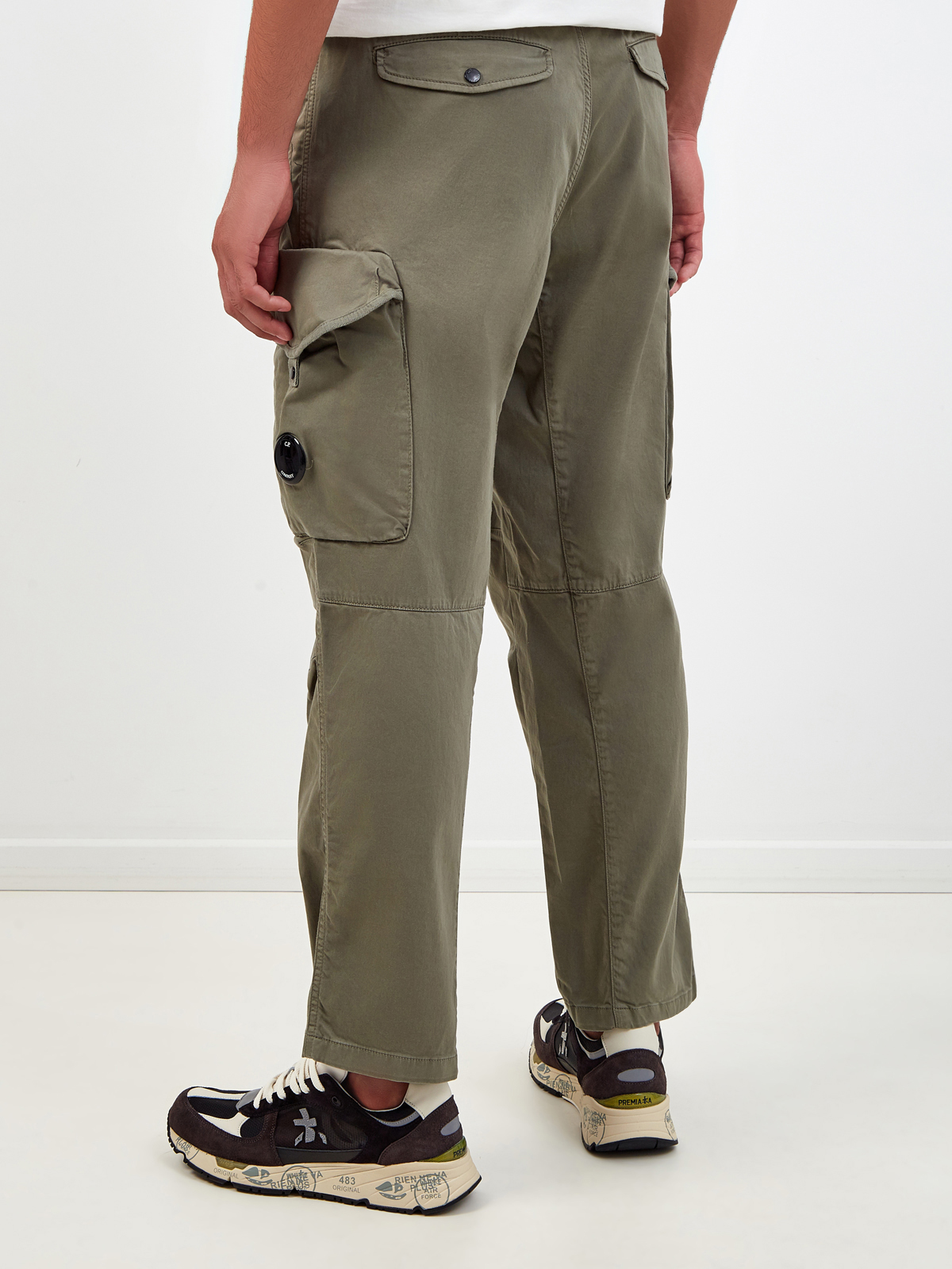 Свободные брюки-карго из матового хлопка Stretch Sateen C.P.COMPANY, цвет зеленый, размер S;M;XL;L - фото 4