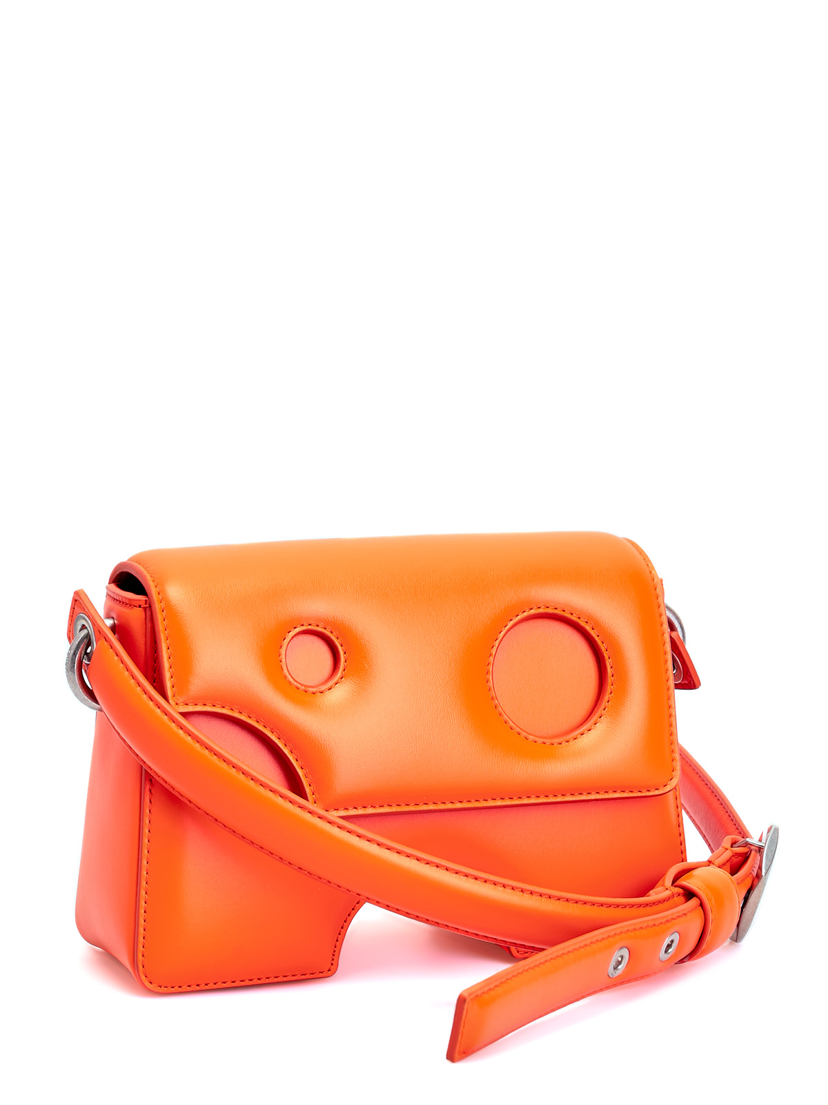Эффектная сумка Burrow из гладкой матовой кожи OFF-WHITE, цвет оранжевый, размер 40.5;41;41.5;42;42.5;43;43.5;44 - фото 3