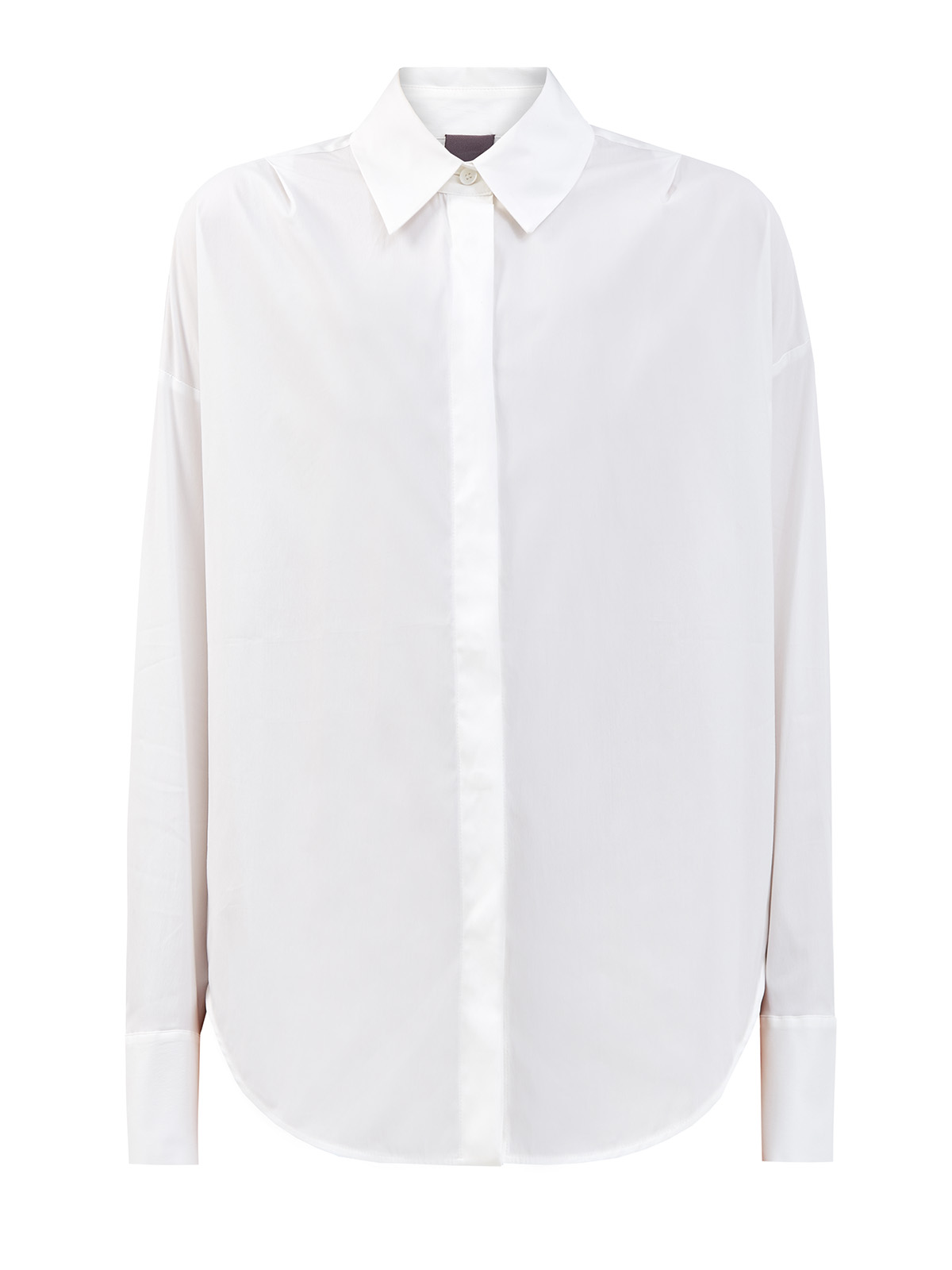 Рубашка из эластичного хлопка с золотистой фурнитурой LORENA ANTONIAZZI, цвет белый, размер 38;40;42;44