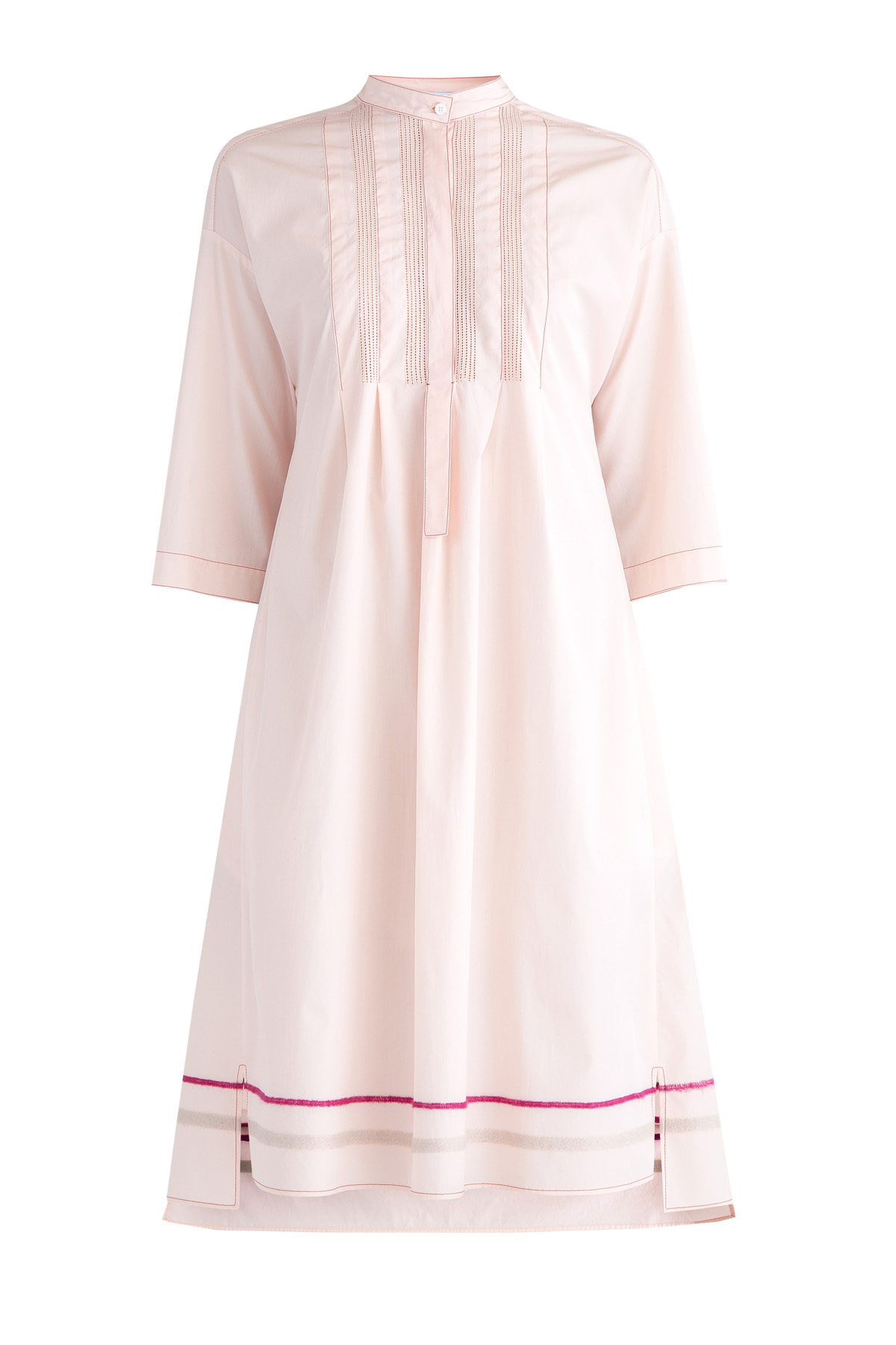 Платье из хлопка с декором цветными нитями и перфорацией AGNONA, размер 42 - фото 1