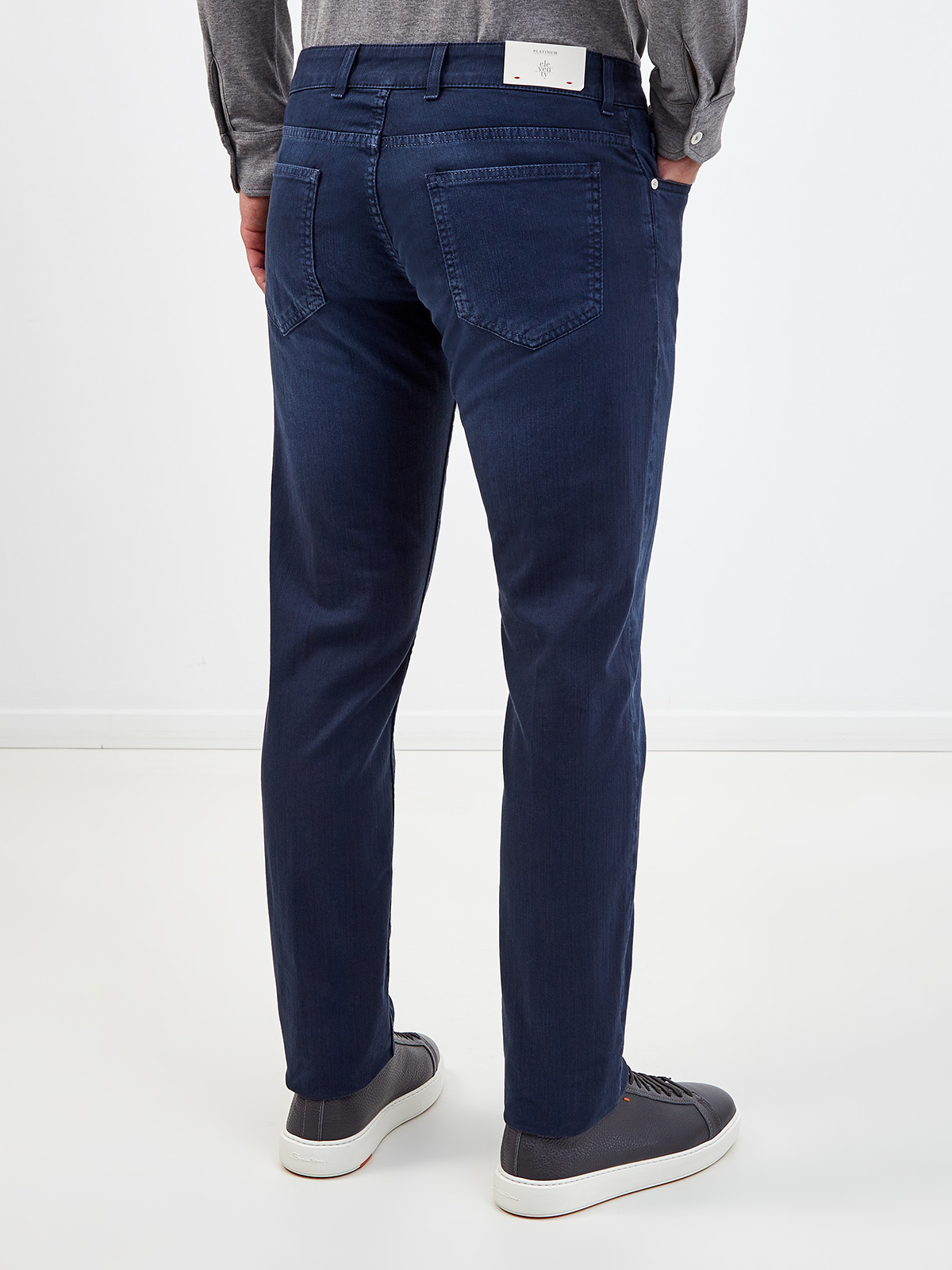Базовые синие джинсы из эластичного денима Stretch ELEVENTY, цвет синий, размер 46;48;52;54;58 - фото 4