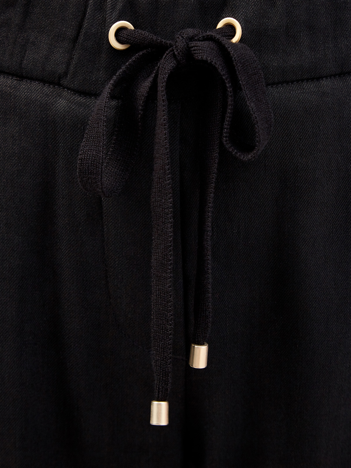 Льняные брюки-джоггеры с эластичным поясом на кулиске LORENA ANTONIAZZI, цвет черный, размер 44;46;48;50;42 - фото 5