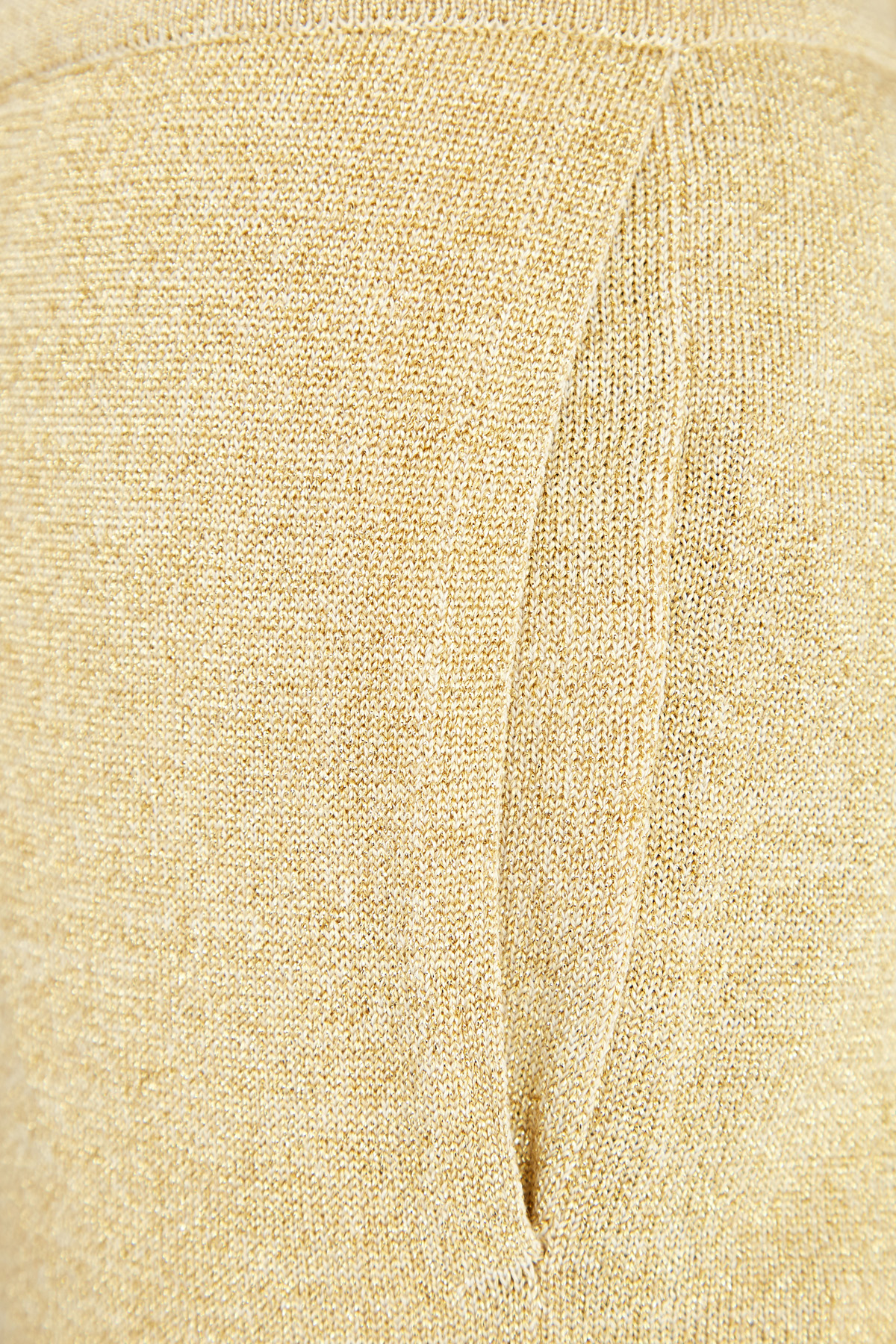 Широкие брюки из мерцающей пряжи с люрексом золотистого цвета MONCLER, размер 42 - фото 5