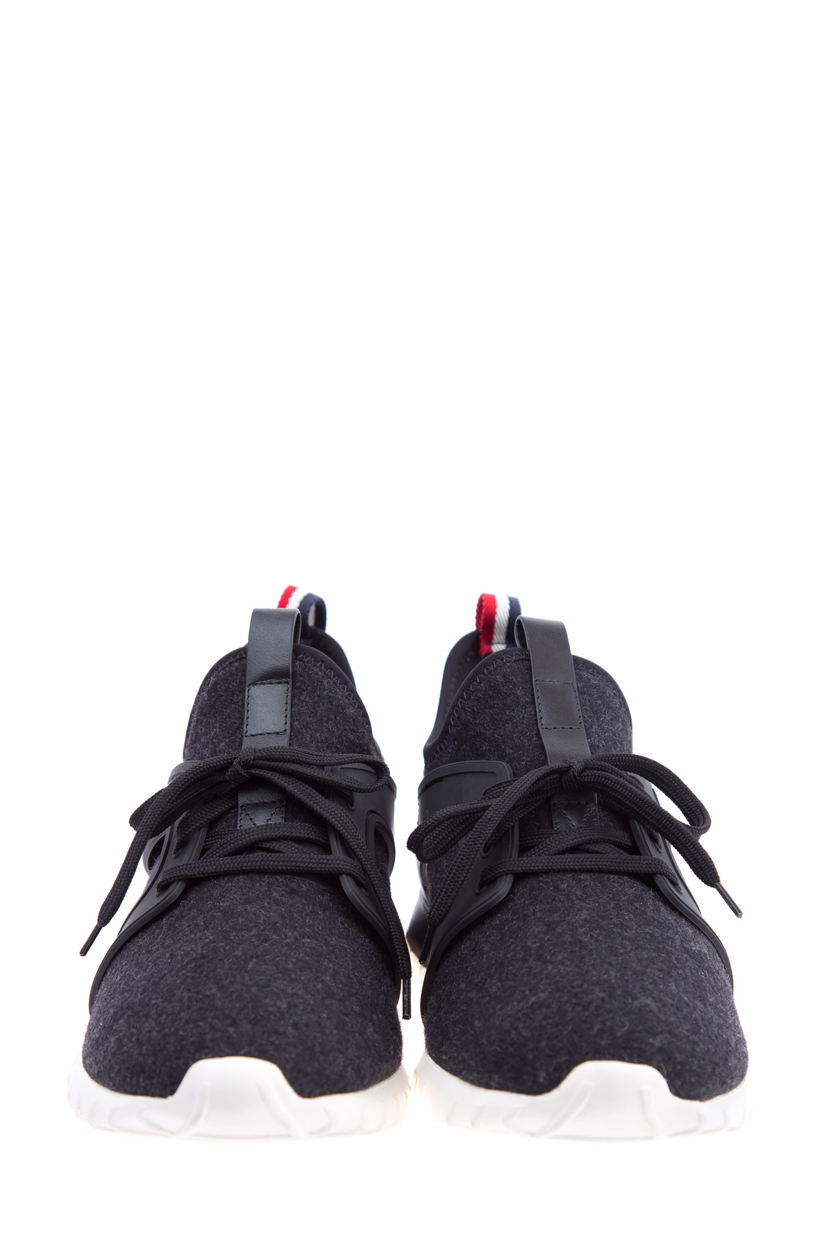 Кроссовки Emilien из шерстяного войлока с отделкой из кожи MONCLER, цвет черно-белый, размер 39;40 - фото 5
