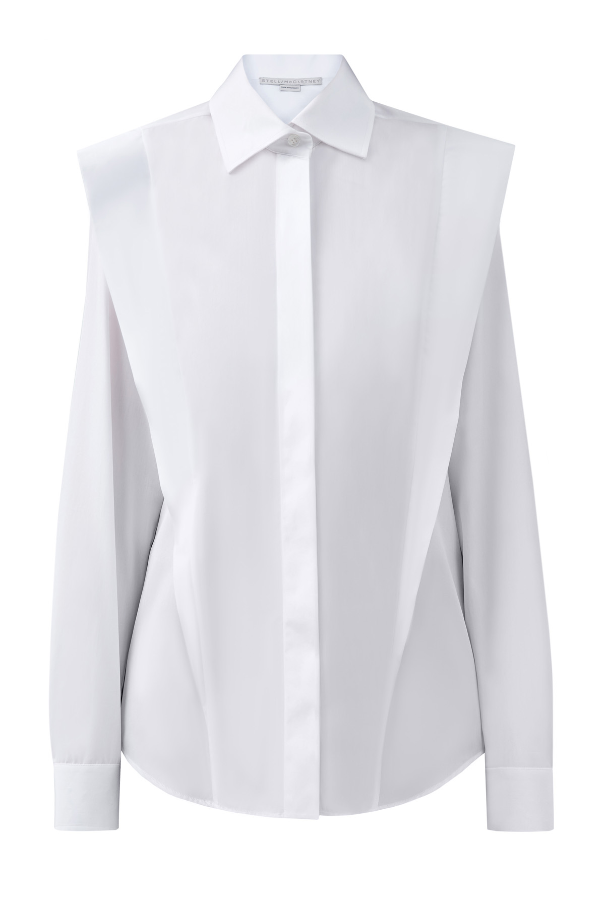 Белая рубашка сложного кроя из поплина STELLA McCARTNEY, цвет белый, размер XS;S;M;2XS - фото 1