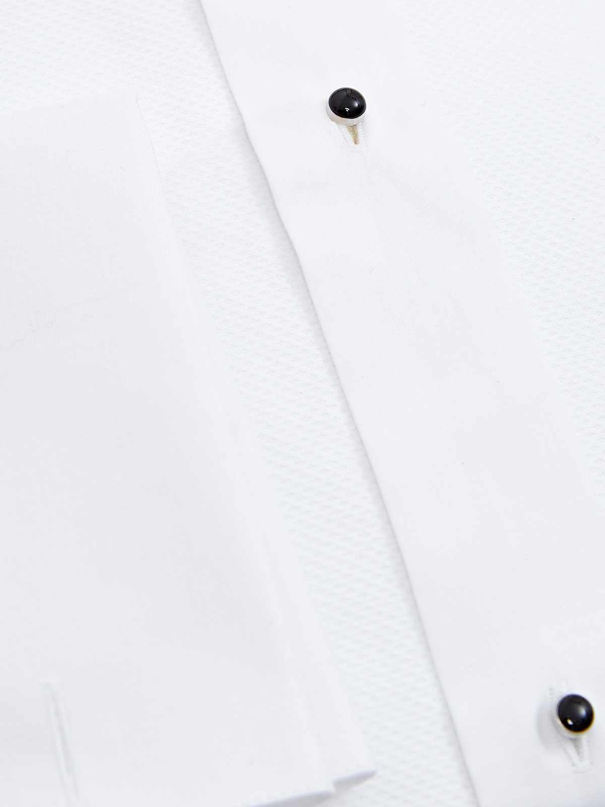 Классическая рубашка под запонки с фактурным узором в тон CANALI, цвет белый, размер 48;50;52;52;54 - фото 2