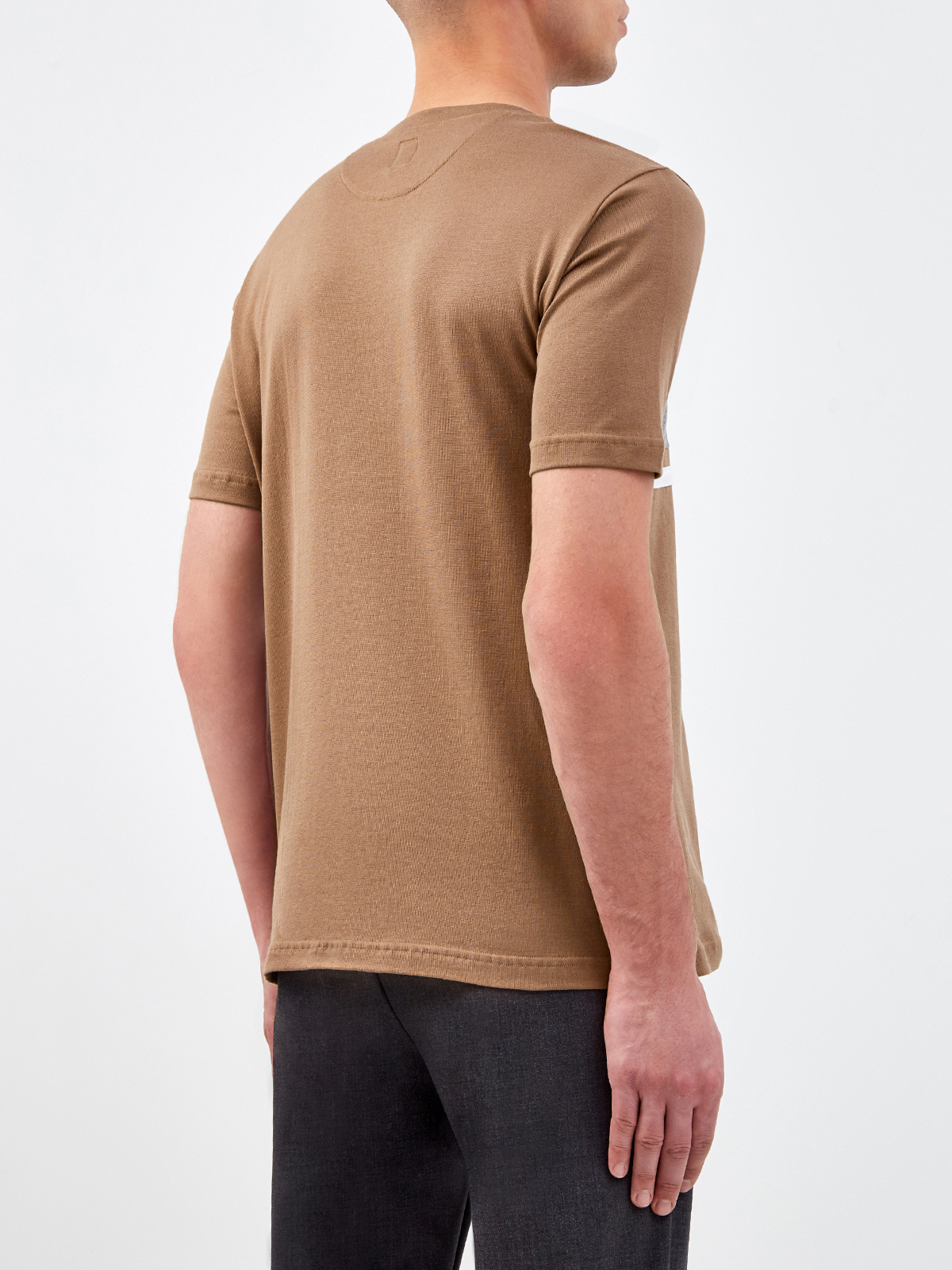 Базовая футболка из хлопкового джерси ELEVENTY, цвет коричневый, размер 48;50;52;54 - фото 4