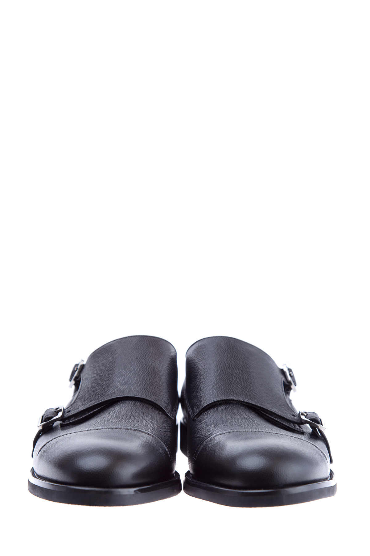 Туфли-монки из фактурной телячьей кожи MORESCHI, цвет черный, размер 40;40.5;41;42;43.5;44 - фото 5