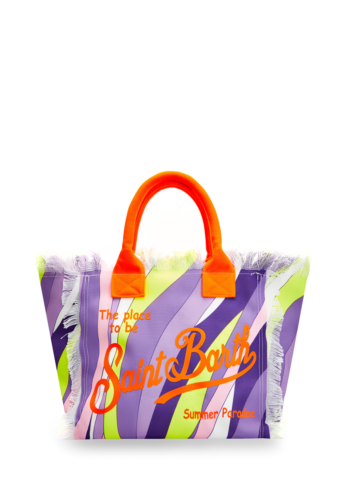 Пляжная сумка с принтом Shape Wave и бахромой MC2 SAINT BARTH, цвет мульти, размер S - фото 4