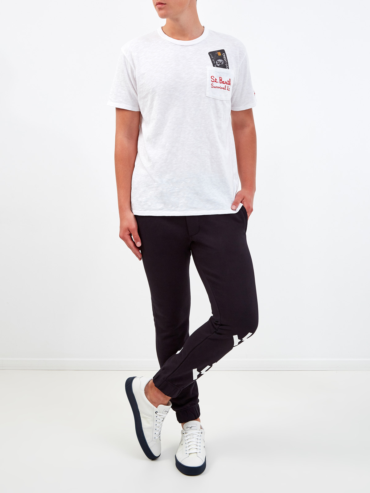 Легкая футболка из хлопка с накладным карманом и принтом MC2 SAINT BARTH, цвет белый, размер 2XL - фото 2