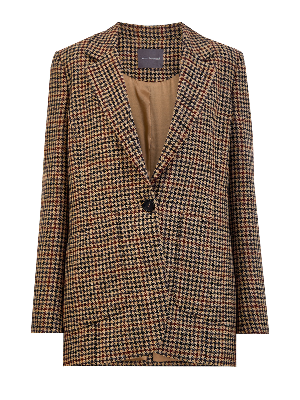 

Жакет из шерсти и кашемира в клетку Houndstooth, Коричневый, Жакет из шерсти и кашемира в клетку Houndstooth