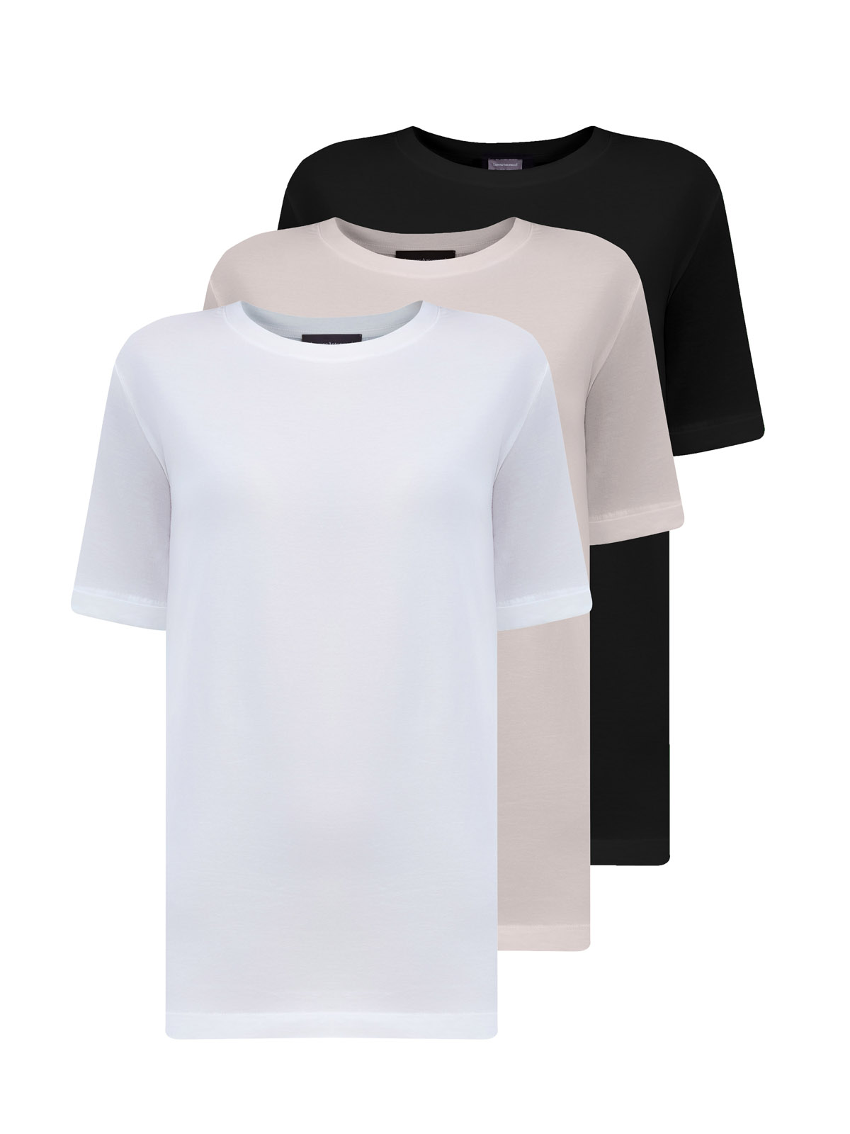 Комплект из базовых хлопковых футболок в трех цветах 53820₽