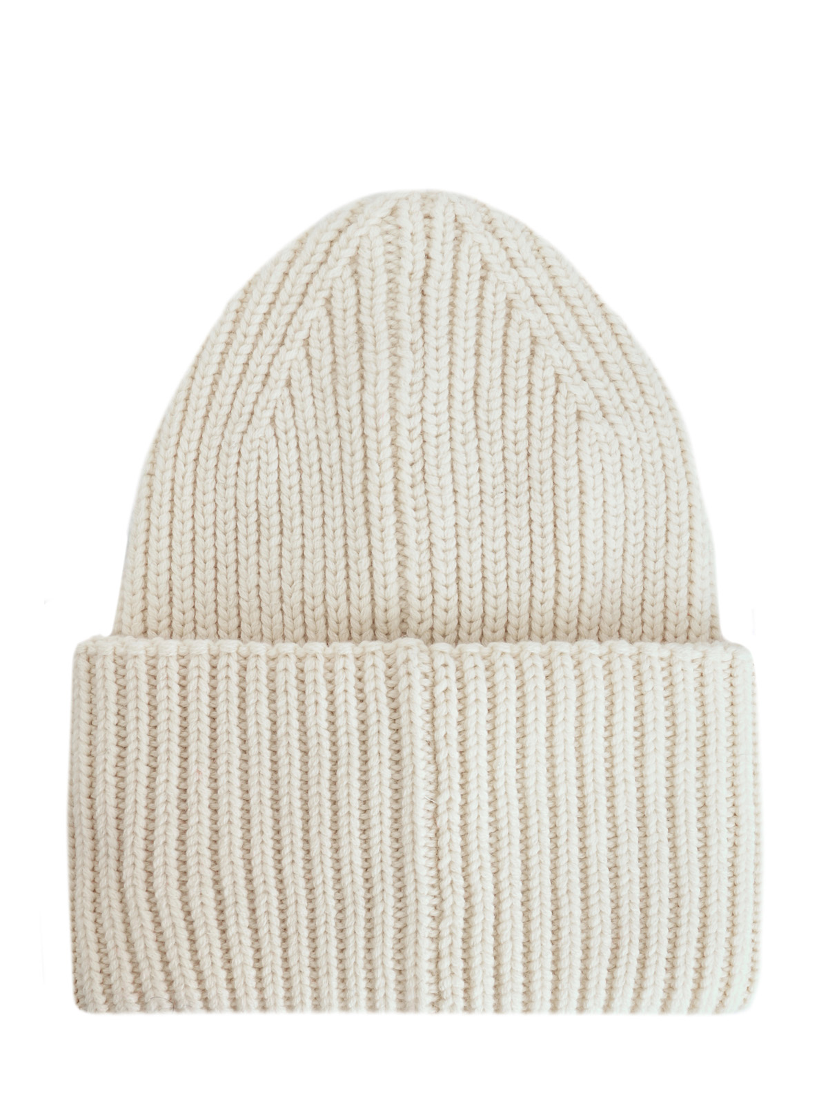Светлая шапка из шерсти и кашемира с фетровым логотипом MONCLER, цвет белый, размер 40.5;41;41.5;42;42.5;43;43.5;44 - фото 2