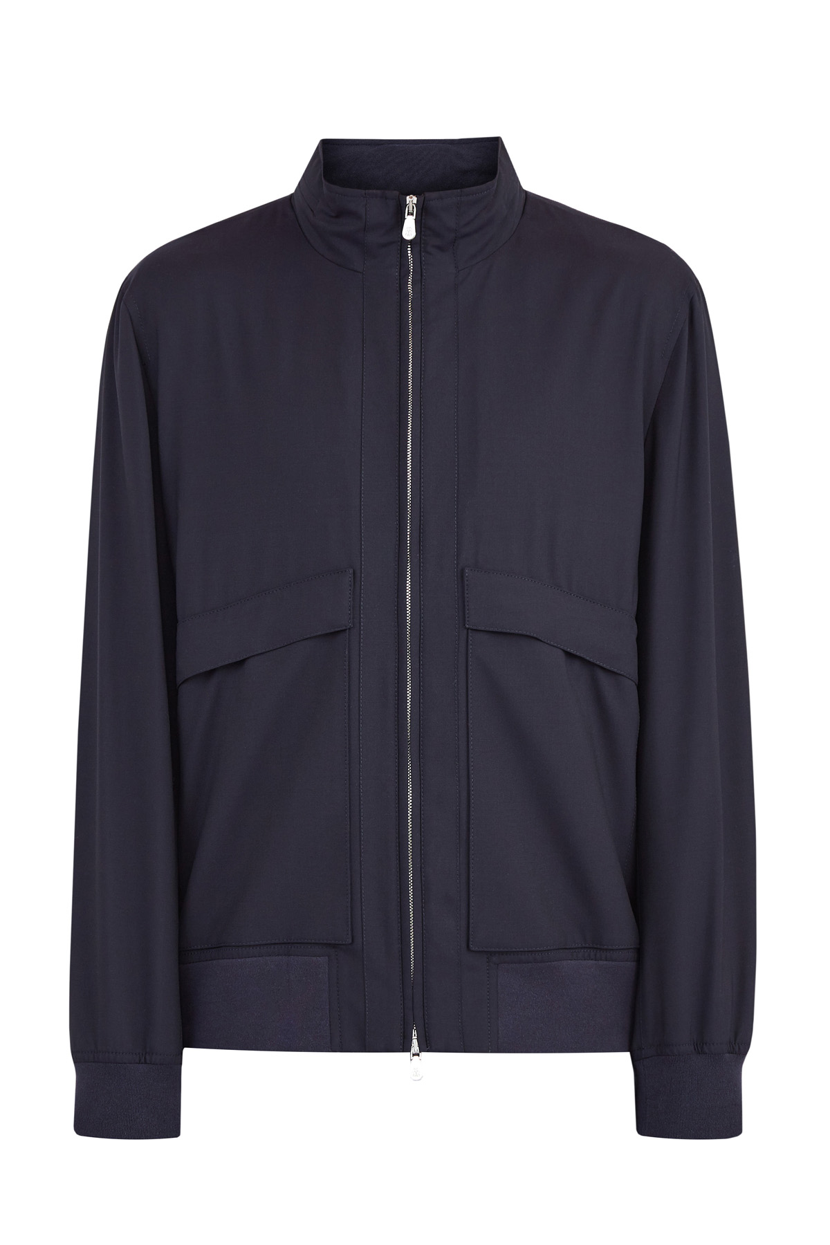 Куртка в стиле casual из шерстяной ткани Water Resist BRUNELLO CUCINELLI, цвет синий, размер 52;56 - фото 1
