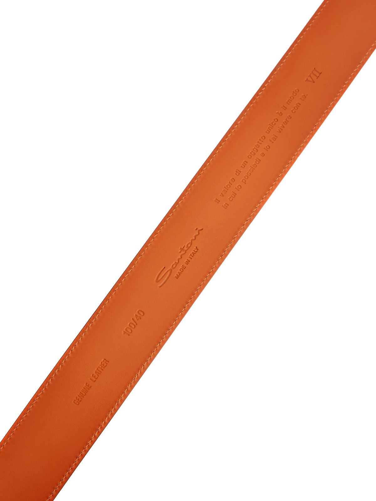 Ремень ручной работы из бархатистой замши SANTONI, цвет коричневый, размер 48;50;52;54;56 - фото 4