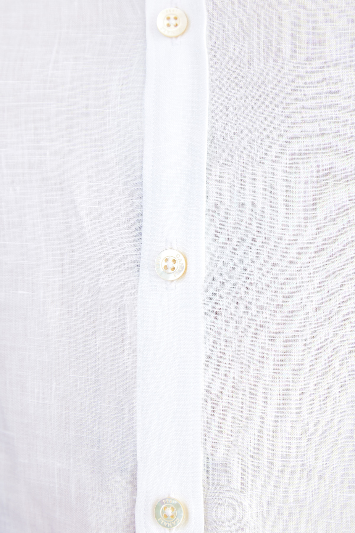 Белая льняная рубашка в классическом стиле CANALI, цвет белый, размер 46;52 - фото 5