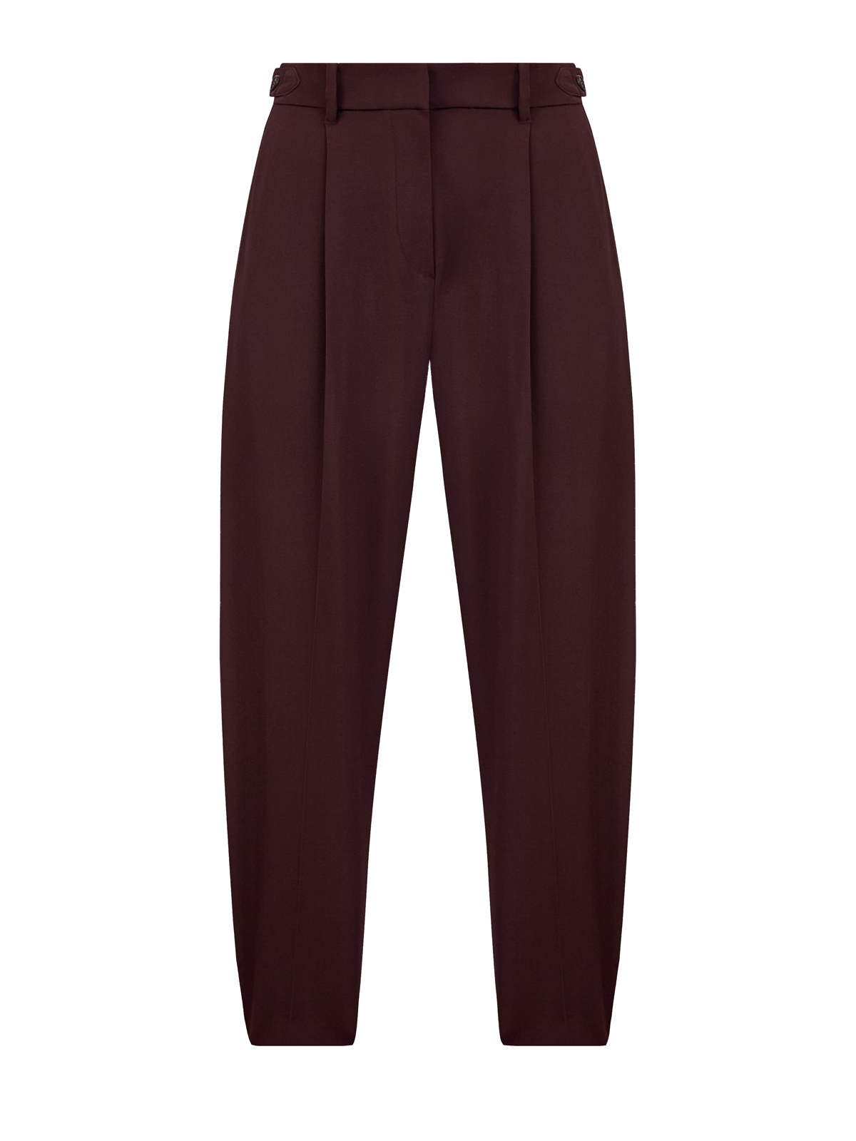 

Брюки из габардина с защипами и мерцающей шлевкой Мониль, Бордовый, Брюки из габардина с защипами и мерцающей шлевкой Мониль